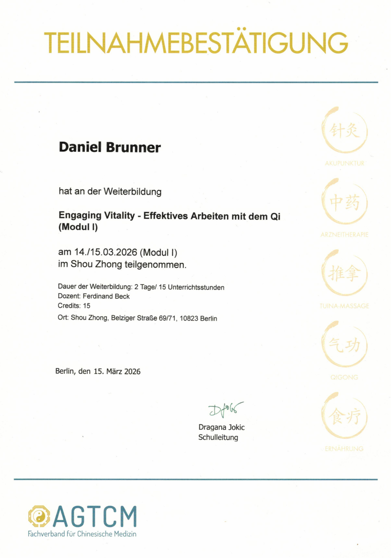 HP Brunner, Daniel Brunner, Heilpraktiker, Akupunkteur