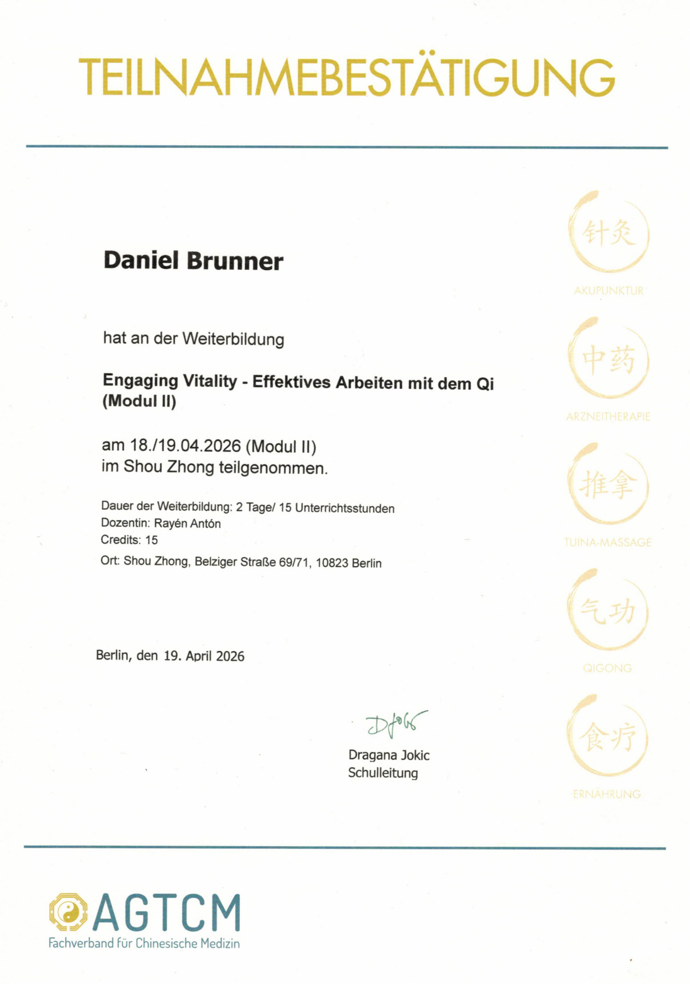 HP Brunner, Daniel Brunner, Heilpraktiker, Naturheilpraxis Daniel Brunner Berlin, Teishin, Moxa